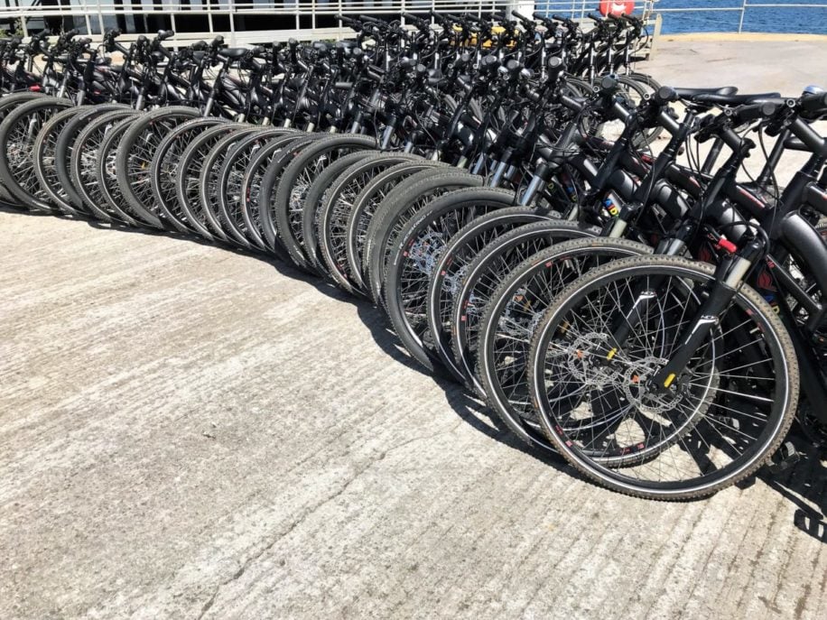 Isle of Portland Sightseeing per Pedelec Hafen Verne Hill Olympische Ringe Olympia 2012 Fancy Family Farm Portland Bill Weymouth