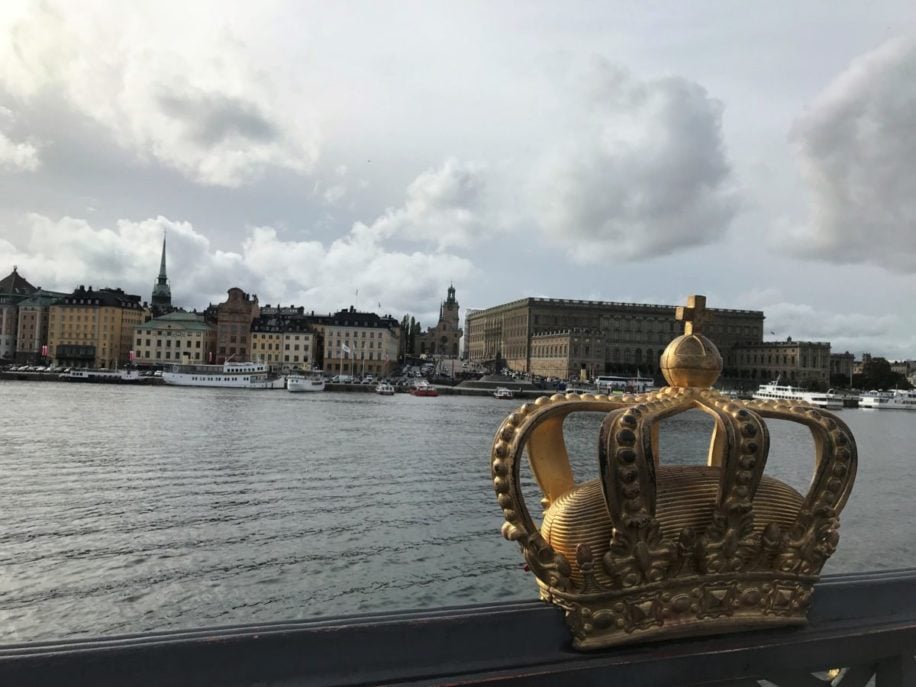 Skeppsholm Brücke mit Blick auf Gamla stan
